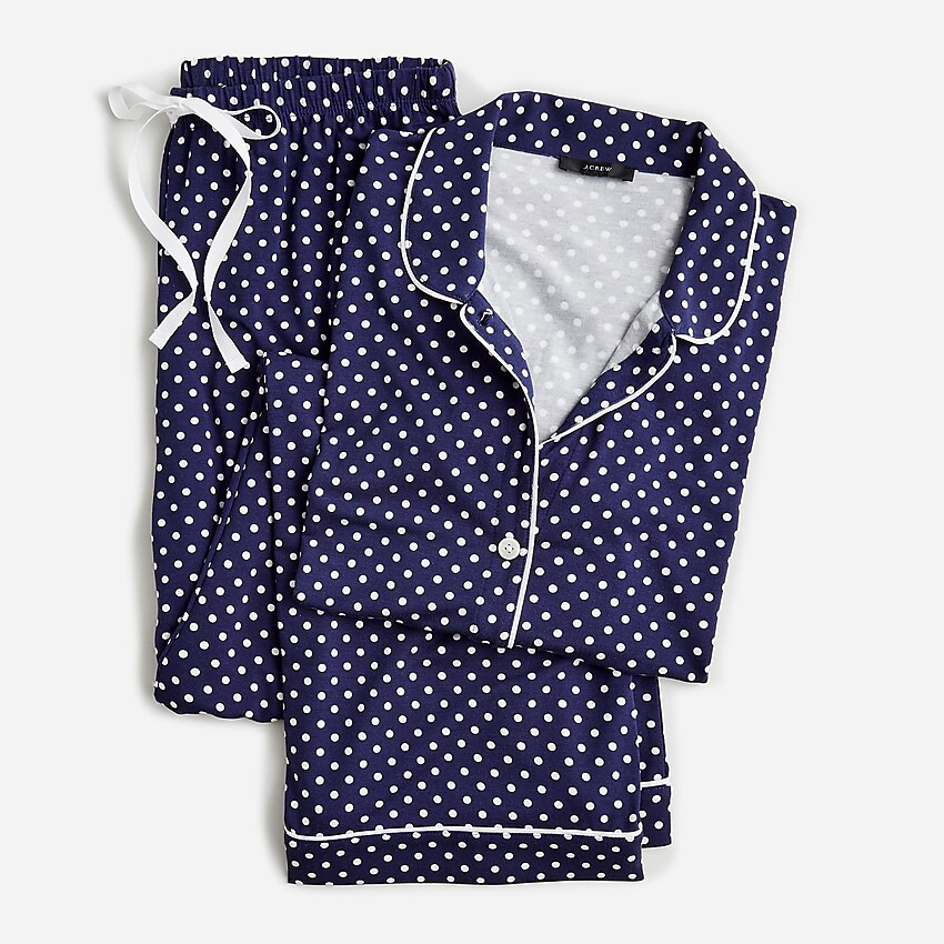 Eco dreamiest long-sleeve pajama set in dot | J. Crew US