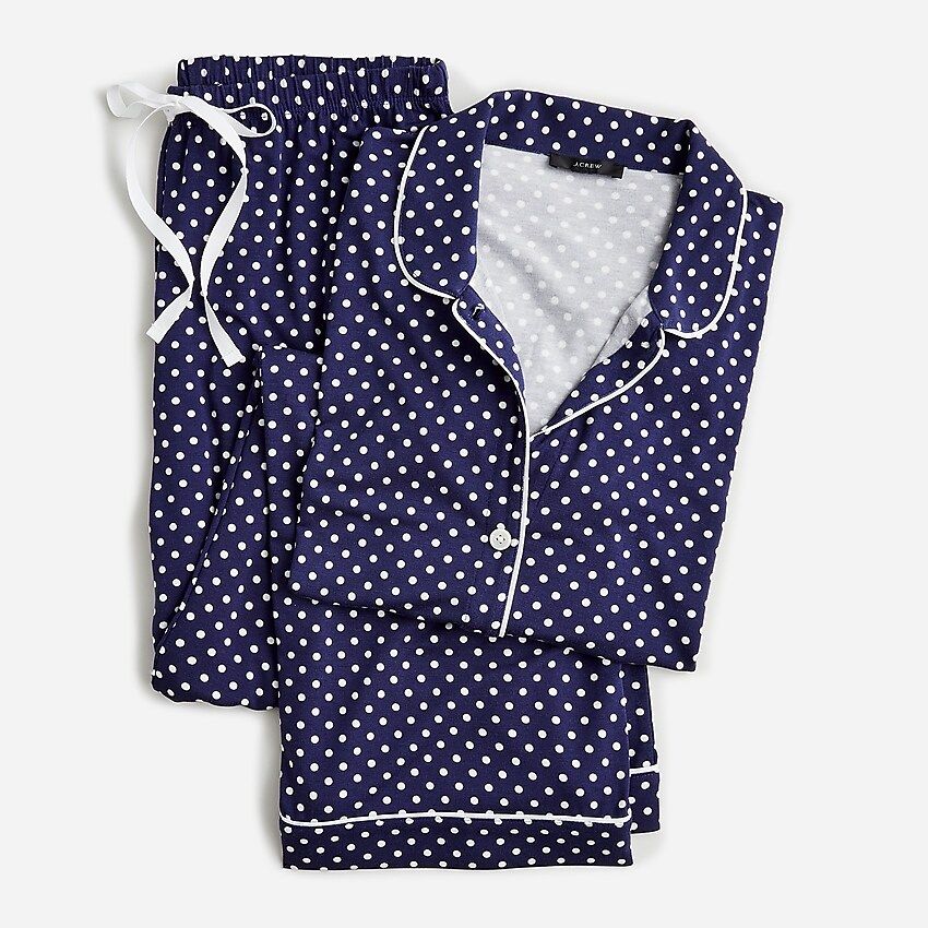 Eco dreamiest long-sleeve pajama set in dot | J.Crew US