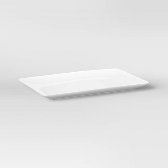 15.2" x 9.6" Porcelain Rectangular Platter White - Threshold™ | Target
