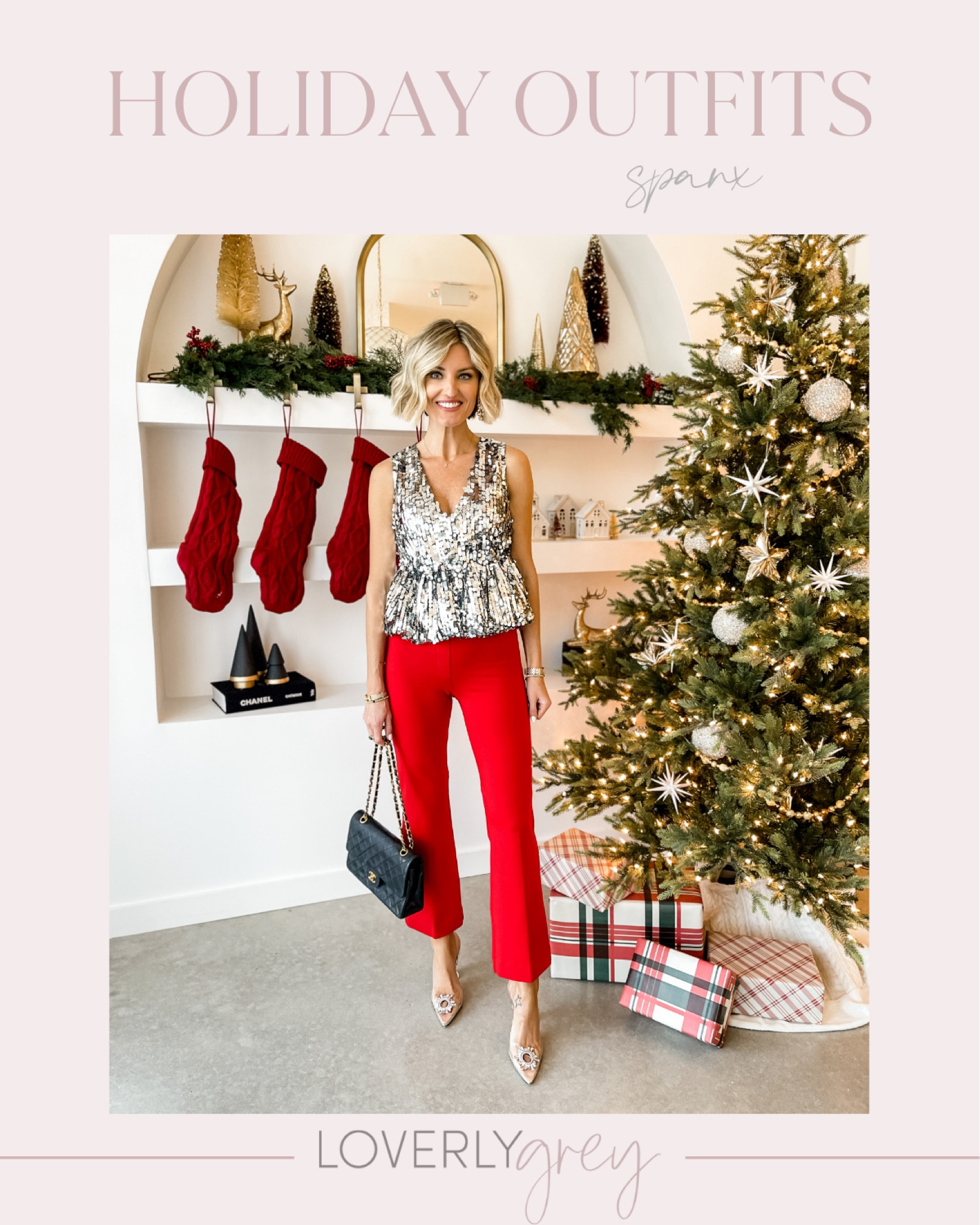 This sequin top is perfect for holiday parties! Use code: BRITTANYXSPANX for 10% off of the kick flare pants! Wearing XS 

Loverly Grey, holiday outfit

#LTKsalealert #LTKHoliday #LTKstyletip