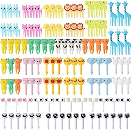 120 Pieces Animal Food Picks for Kids Cartoon Animal Bento Picks Bento Box Fruit Picks Mini Fork ... | Amazon (US)