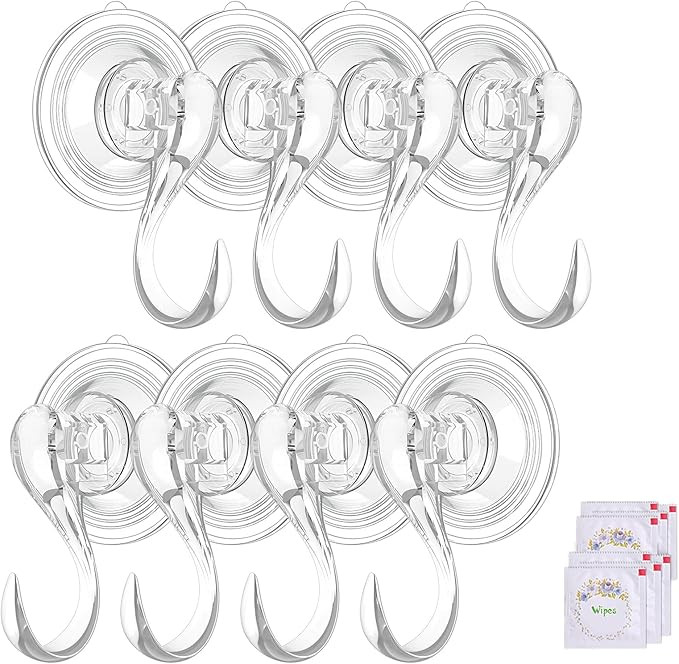 Suction Cup Hooks, VIS'V Small Clear Removable Heavy Duty Strong Window Glass Door Suction Cup Ho... | Amazon (US)