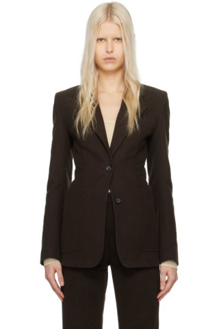 Brown Cinched Blazer | SSENSE