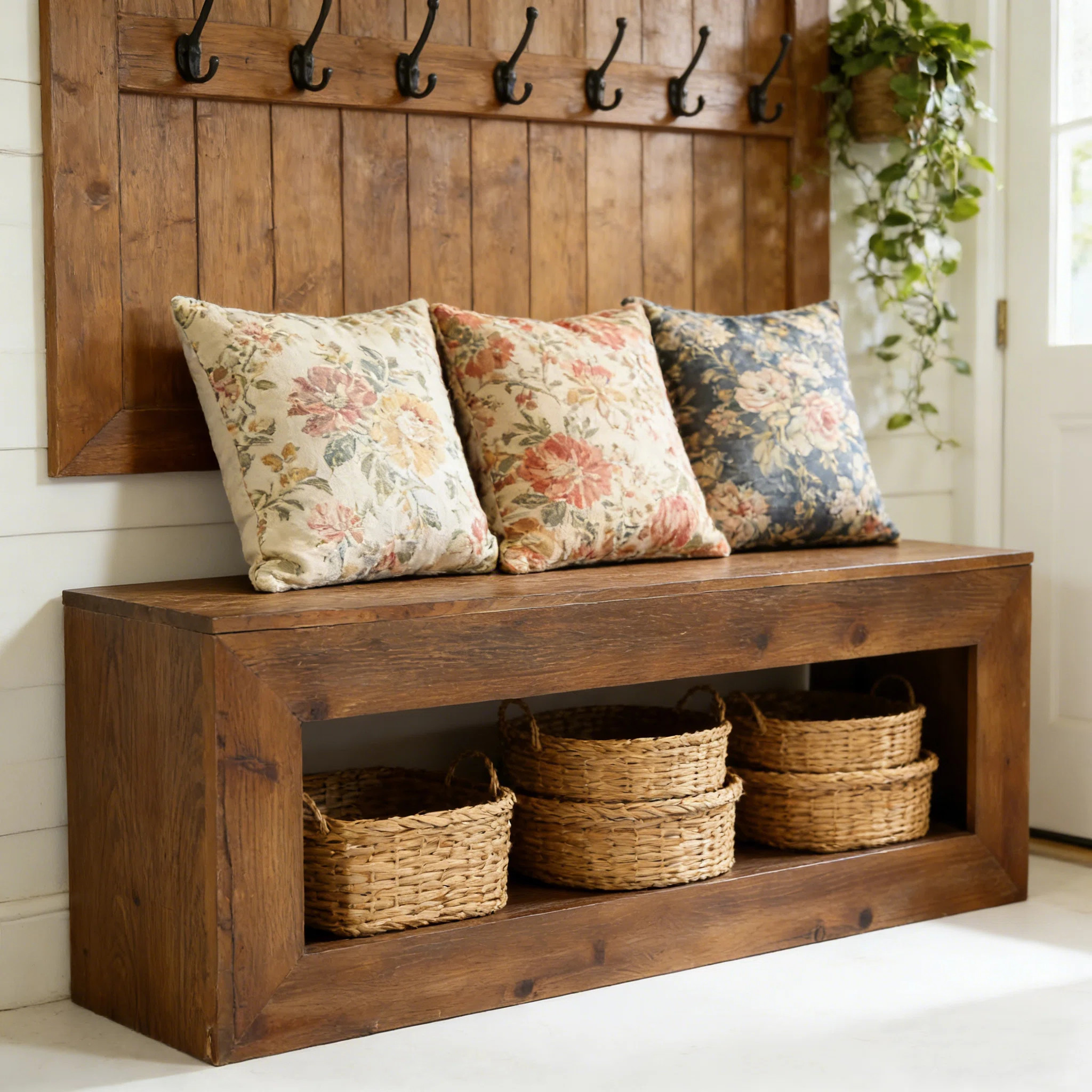 Millwood Pines 47" Solid Wood Entryway Bench with Shoe Storage & Reviews | Wayfair | Wayfair North America