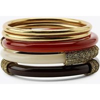 Zara - 5-Pack Of Assorted Rigid Bracelets - Women - Golden - Women | Zara US