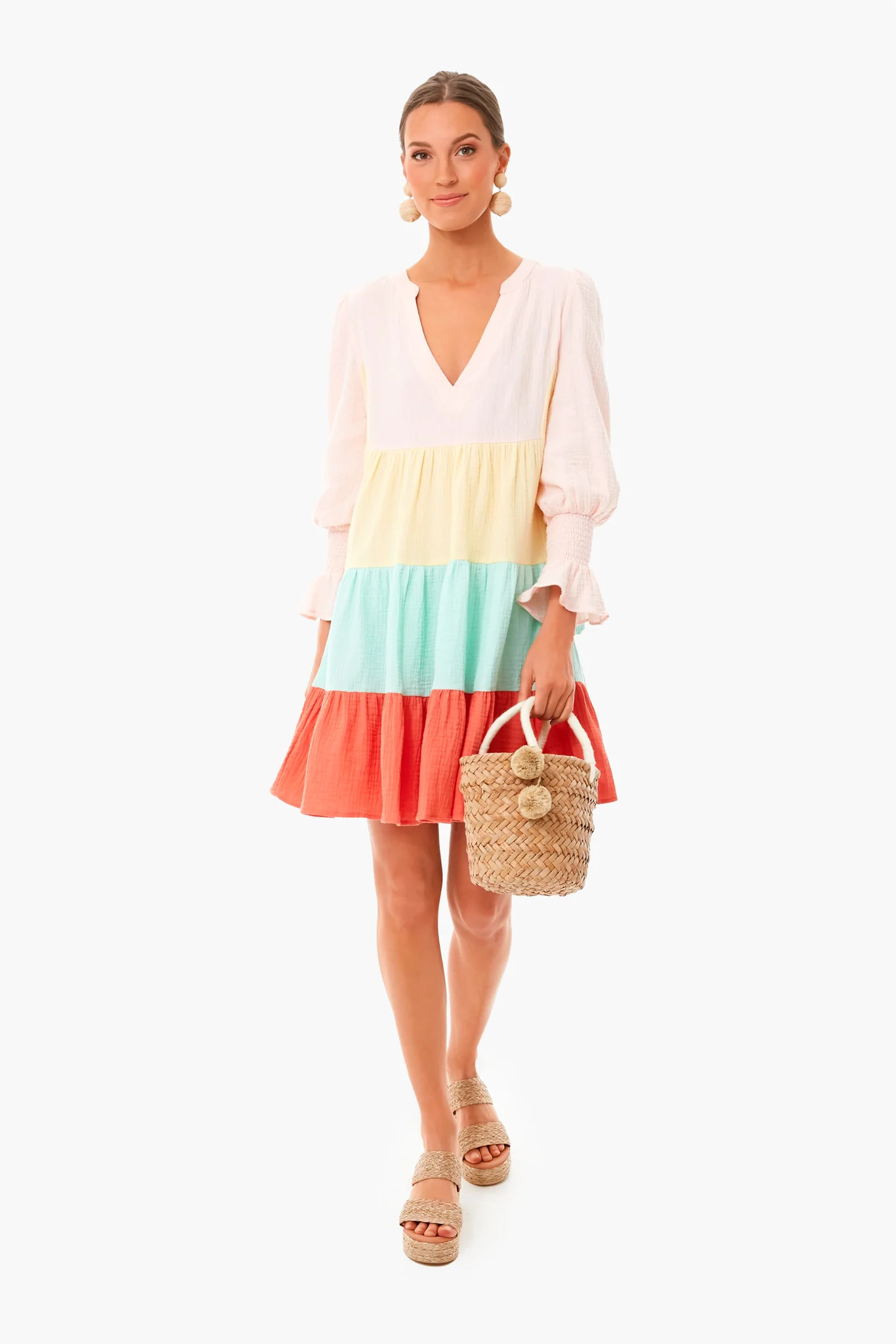 Sorbet Colorblock Lightweight Gauze Kenzo Dress | Tuckernuck (US)
