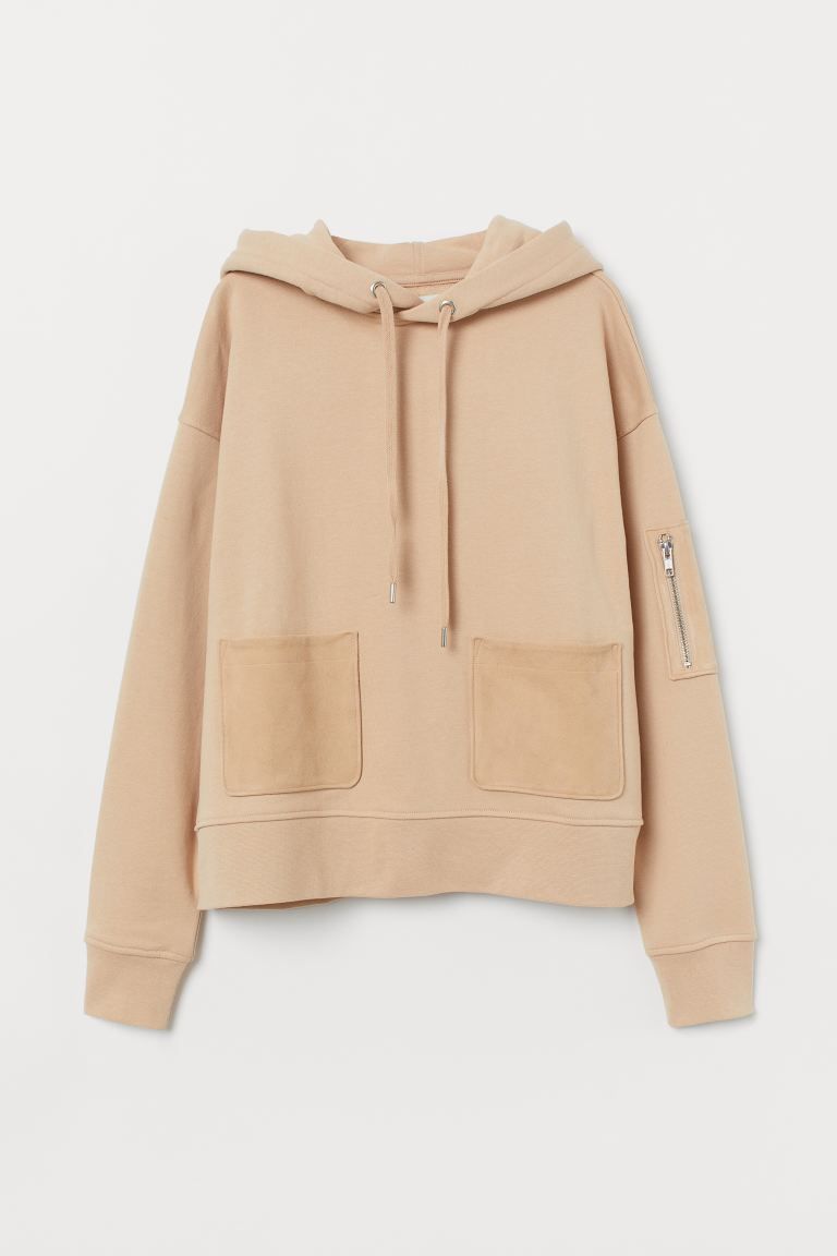 Hoodie with Suede Details | H&M (US)