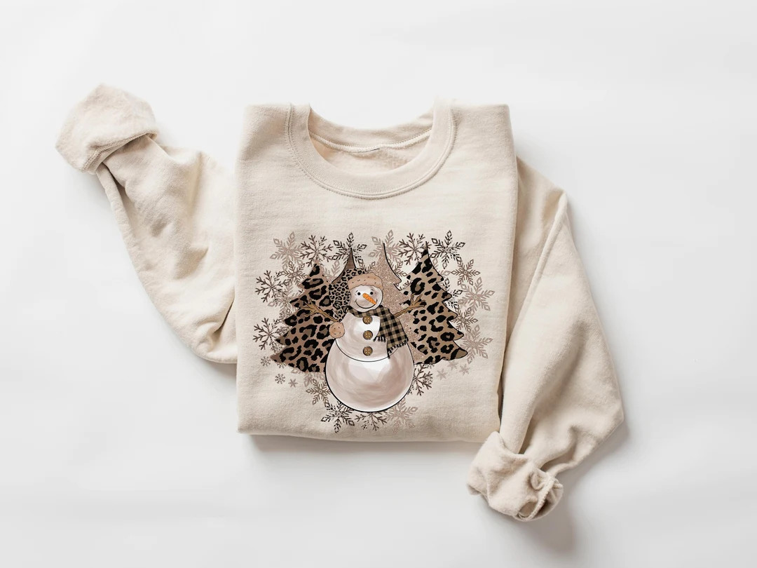 Leopard Christmas Tree Sweatshirt Winter Cozy Hoodie for - Etsy | Etsy (US)