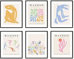 Haus and Hues Matisse Poster Set, Minimalist Poster Set, Poster Sets for Room Aesthetic, Framed W... | Amazon (US)