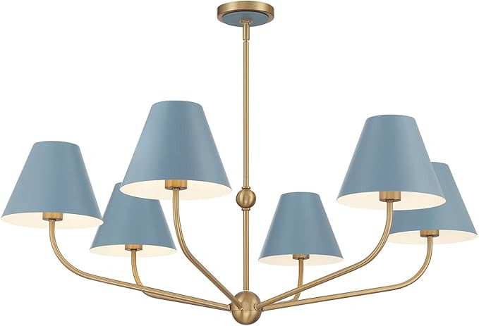 Crystorama Xavier 40'' Vibrant Gold + Blue Chandelier | Amazon (US)