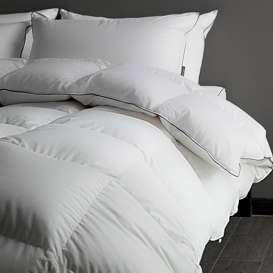 Luxury Goose Down Comforter Oversized King Size - 750 Fill Power All Season Duvet Insert, Medium ... | Amazon (US)