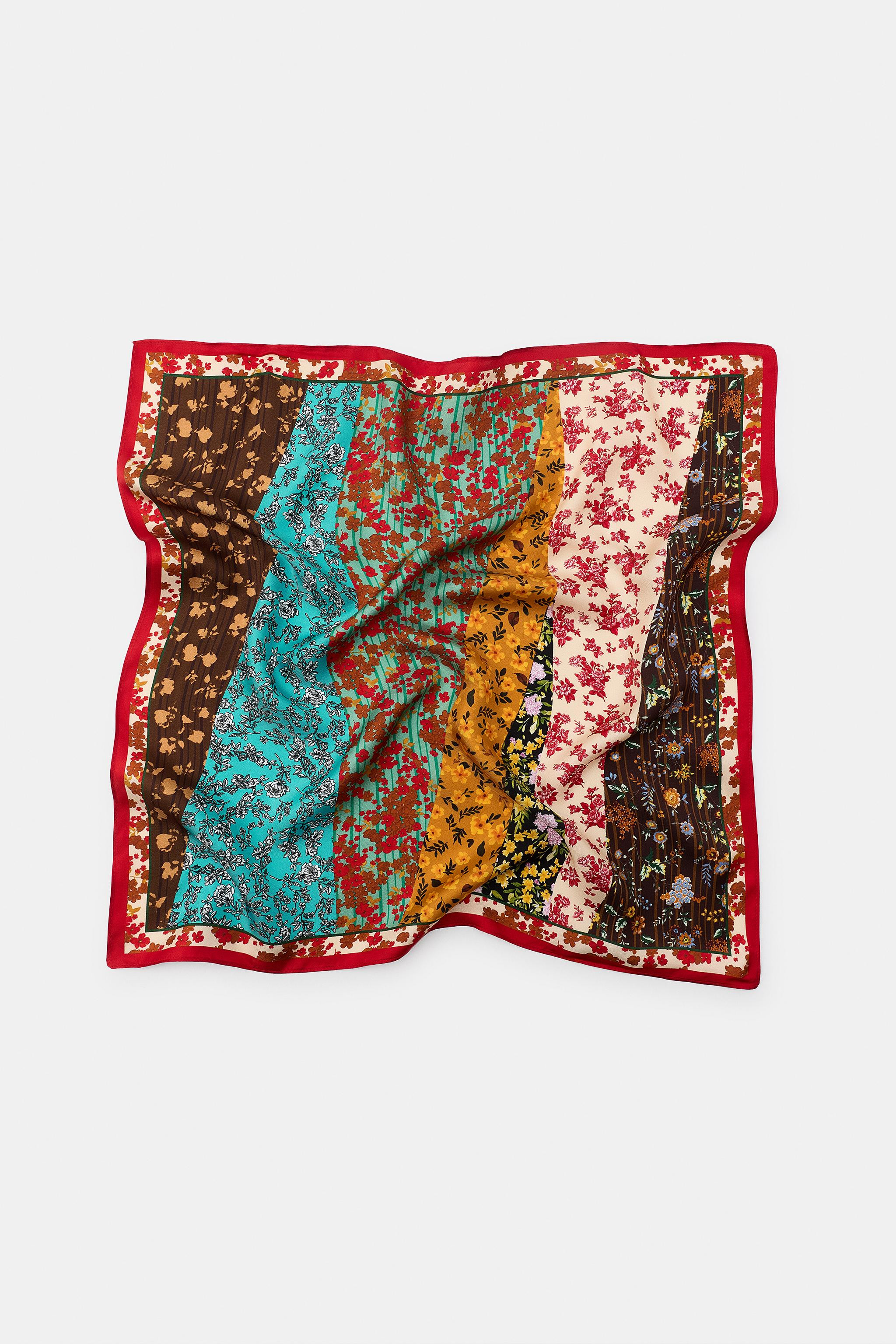 100% SILK FLORAL PRINT SCARF | Zara US