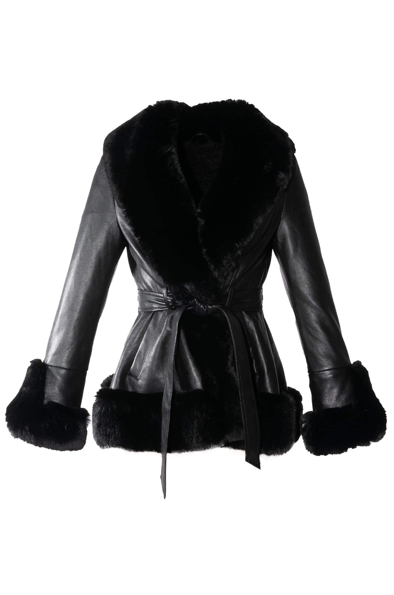 KENZY BLACK PLUS SIZE FAUX FUR COAT | Azalea Wang