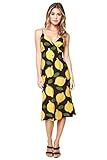 Sugarlips Women's Pucker Up Lemon Print Midi Slip Dress, Black Multi, Meduim | Amazon (US)