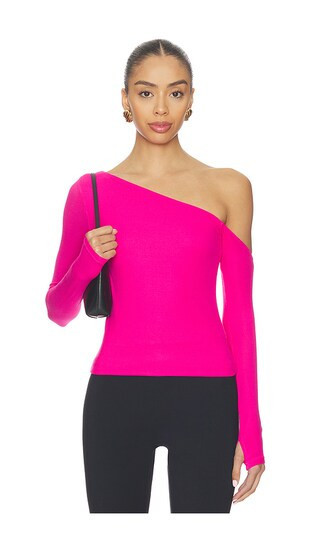 Michael Lauren Magdaleno Asymmetrical Longsleeve Top in Pink. - size L | Revolve Clothing (Global)