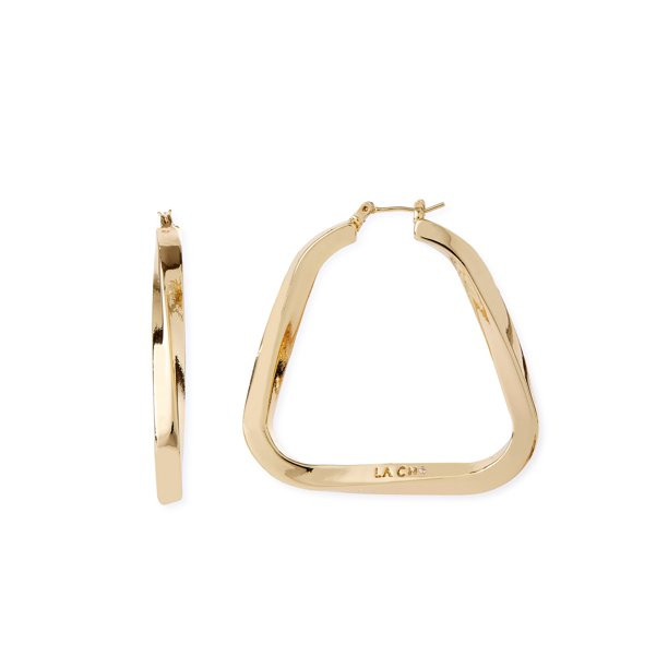 Scoop Women’s 14KT Gold Flash Plated Large Twist Hoop Earrings | Walmart (US)