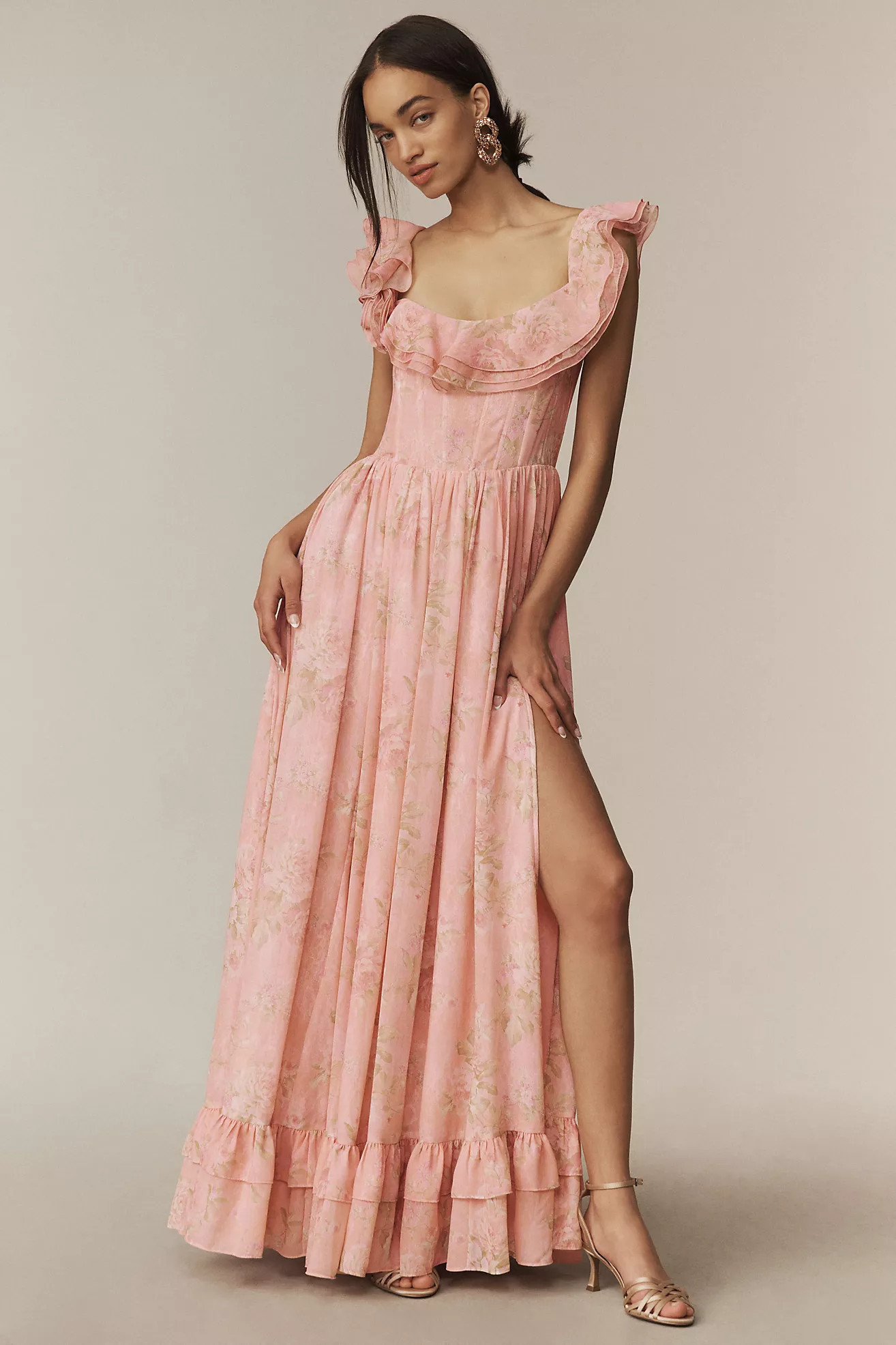 V. Chapman Rosetta Corset Off-The-Shoulder Maxi Dress | Anthropologie (US)