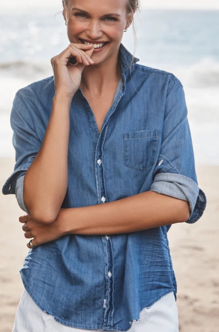Purchasing an XXS in this gorgeous relaxed fit denim button down   

#LTKootd #LTKPetite #LTKTall