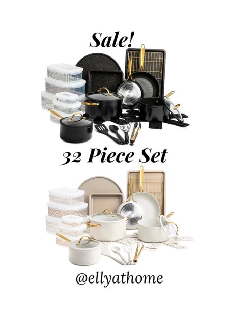 Black Friday sale! 32 piece set Supreme non stick cookware from Thyme & Table at Walmart. Choose white with gold or black. Holiday entertaining, everyday cooking, chef gifts. Pots, pans. Family. Kitchen accessories. Thanksgiving, Christmas, holiday dinner. Entertaining. Gifts for her, gifts for him, gifts for the cook, chef. Free shipping, Walmart home. 

#LTKCyberweek 

#LTKhome #LTKsalealert