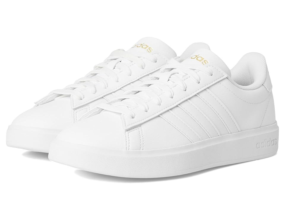 adidas Grand Court 2.0 Women's Shoes White/White/Gold Metallic : 7 B - Medium | Zappos