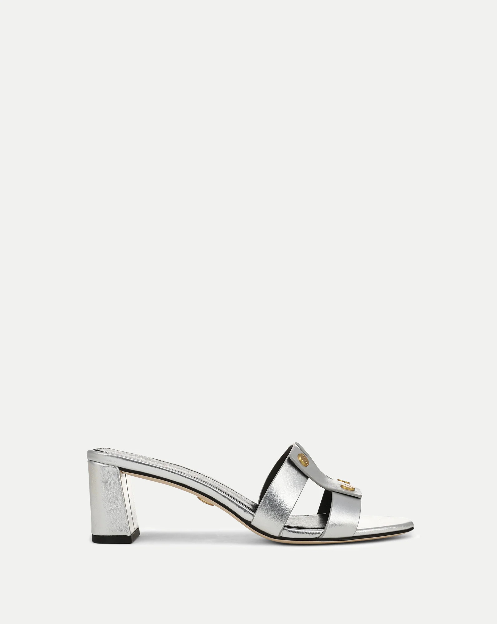 Veronica Beard Via Silver Mid-Heel Sandal Silver | Veronica Beard