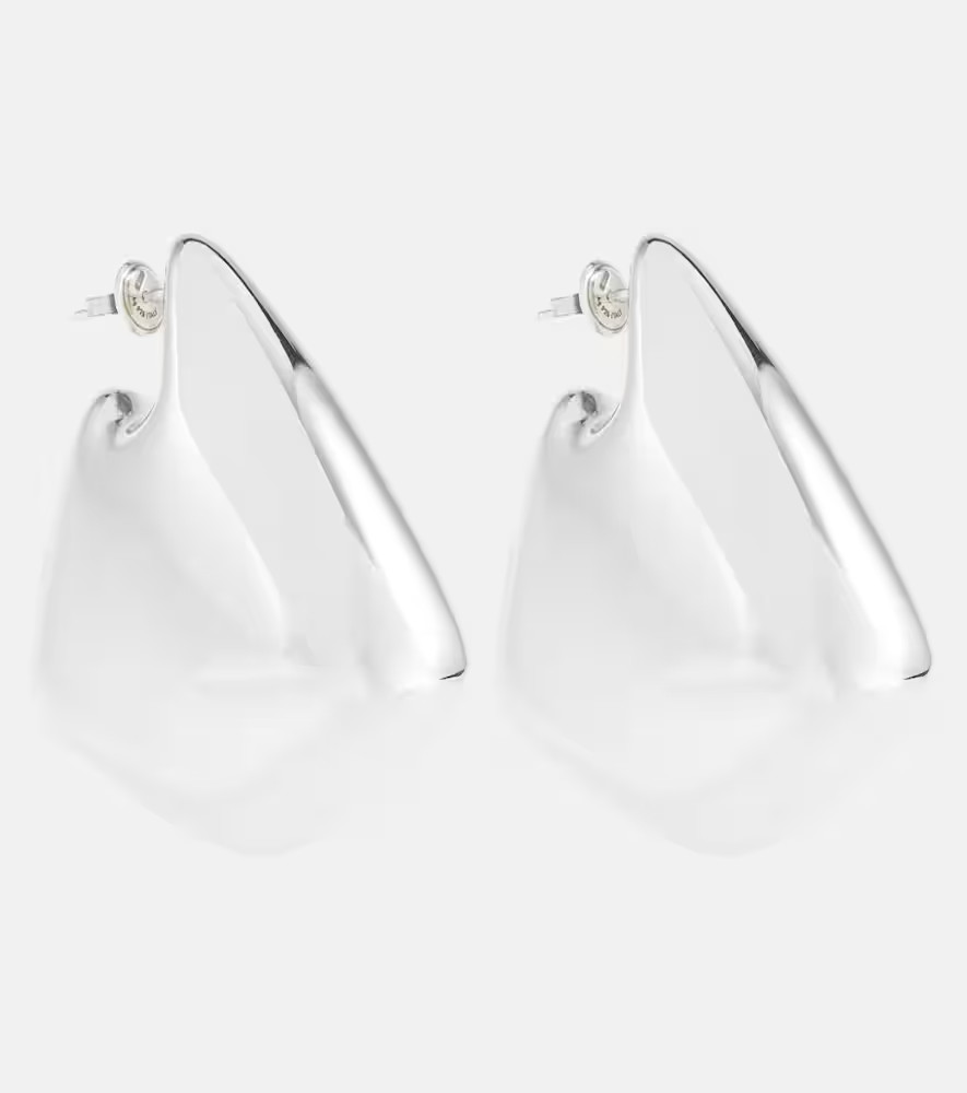 Bottega Veneta Fin Large sterling silver earrings | Mytheresa (US/CA)