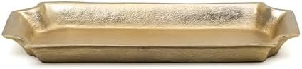 17"x8" Gold Cast Metal Decorative Tray – Sleek Modern Accent for Tabletop & Entryway | Amazon (US)