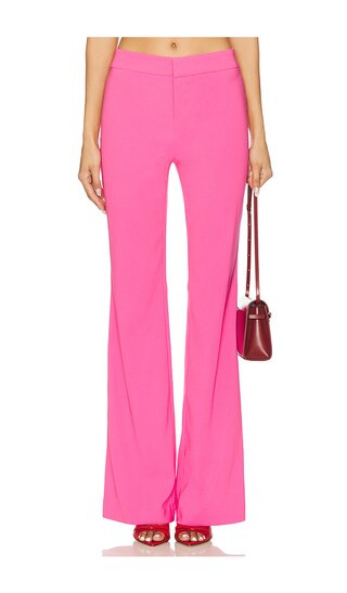 Alice + Olivia Livi Mid Rise Pant in Pink. - size 0 | Revolve Clothing (Global)