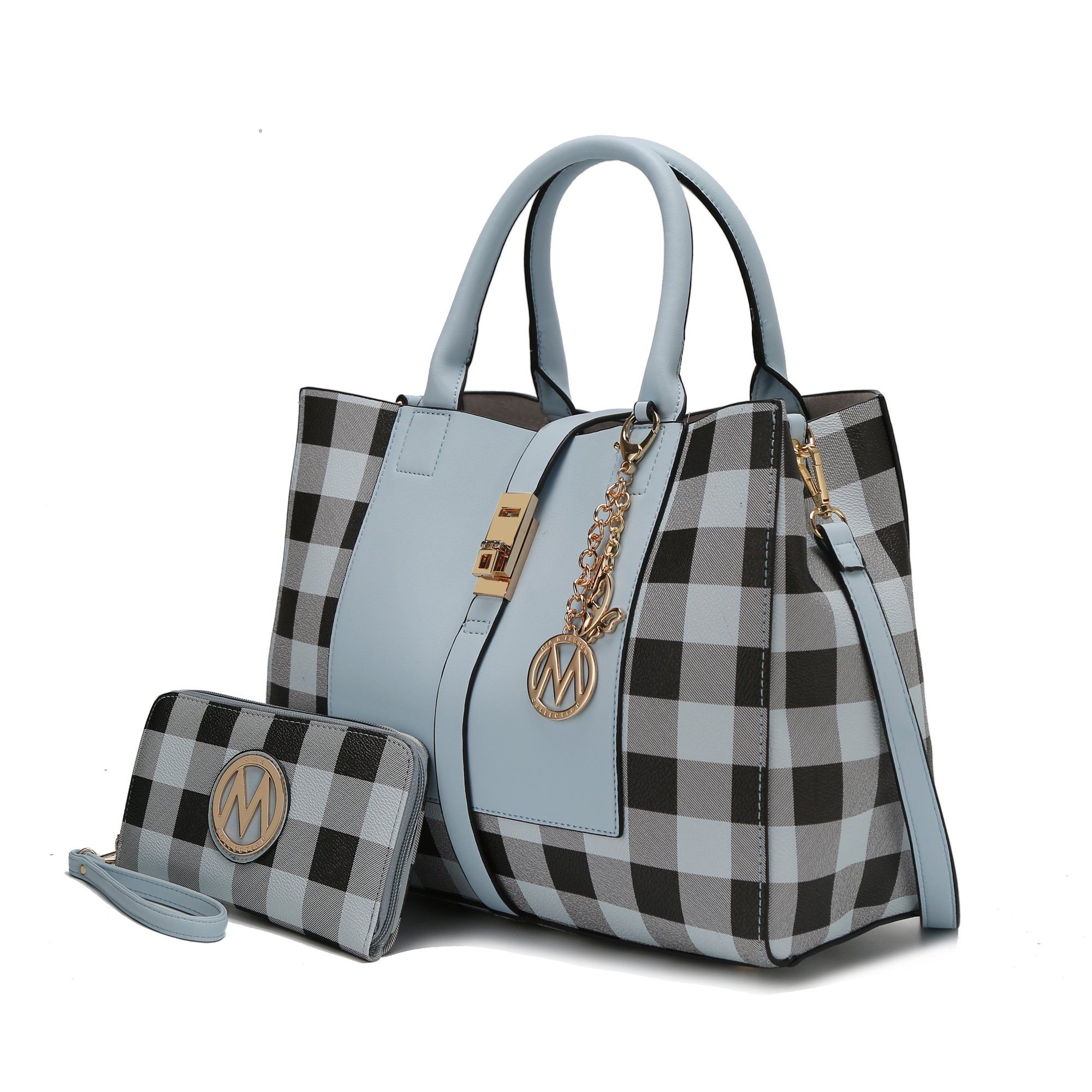 MKF Collection Yuliana Checkered Satchel Bag with Wallet by Mia K. | Walmart (US)