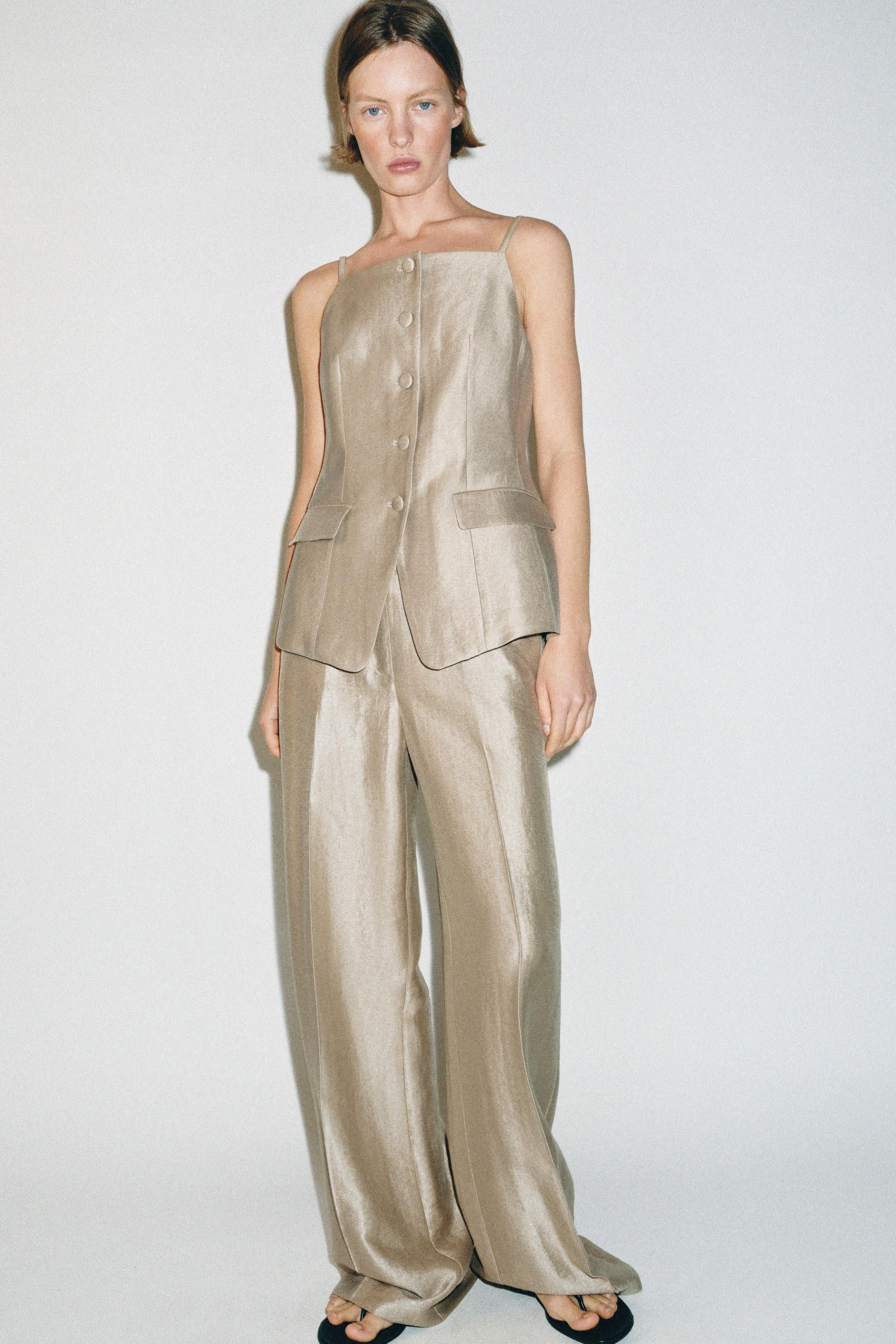 HIGH-WAISTED STRAIGHT LEG PANTS | Zara US