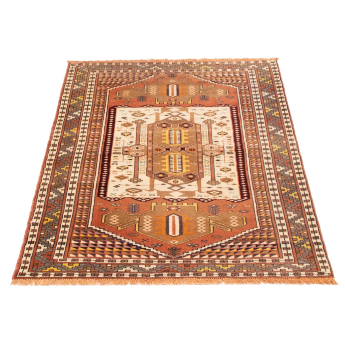 Bungalow Rose One of kind Hand-Knotted Melis Vintage Cream Rug 4'1" x 6'0" | Wayfair | Wayfair North America