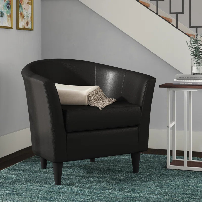 Hansley Vegan Leather Barrel Chair | Wayfair North America