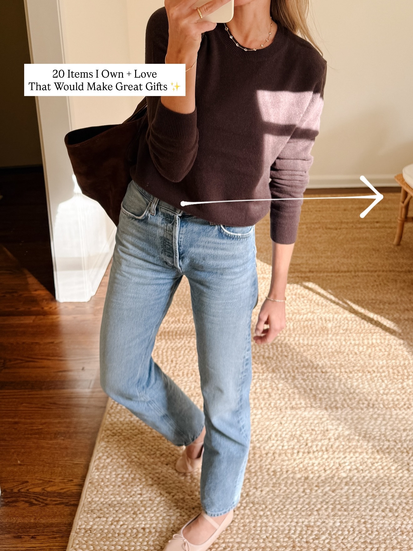 As we kick off gifting season I thought it would be fun (and helpful!) to share some things I own today that would make great gifts. These are items that I love and use almost daily. They’re high quality and make me feel special, but they’re also very realistic and approachable (most are less than $200 and some are less than $100). 

Some items include the perfect tote bag, my favorite cashmere sweater for just $50, my favorite Dorsey necklace, bracelet and earrings, my favorite beauty items that make me feel natural and put together, my favorite pair of jeans, and more  

I hope knowing that I use and love all of these items helps give you confidence that your person will love it too! 

❤️ Follow along if you’re looking for easy everyday outfit inspiration, Black Friday sale edits or more gift guides to help you find the perfect gift this holiday season.

#LTKGiftGuide #LTKselfcare #LTKFindsUnder50