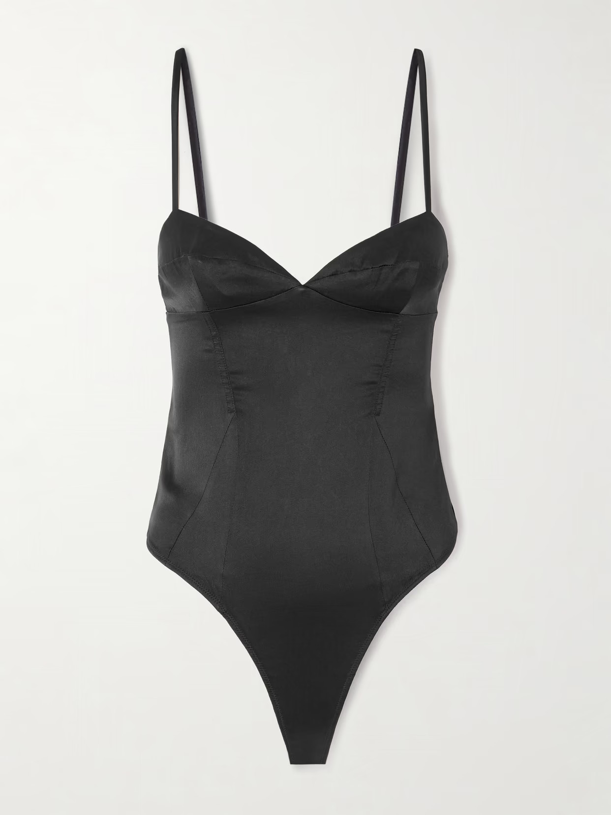 Kiki de Montparnasse - Tous Les Jours Stretch-silk Bodysuit - Black | NET-A-PORTER (US)