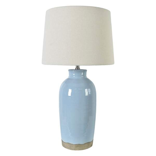 Blue Distressed Ceramic Lamp, Large | At Home