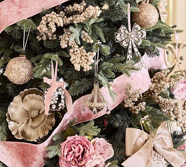 LoveShackFancy Pink Velvet Ribbon Garland | Pottery Barn (US)