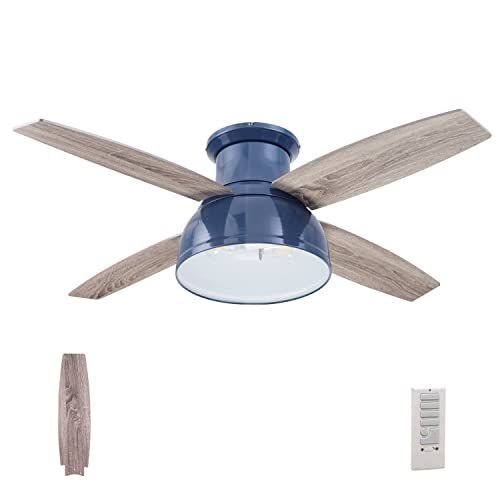 Prominence Home 52" Edora Modern Semi-Flush Mount Ceiling Fan with Remote, 4-Blade with LED Light an | Amazon (US)