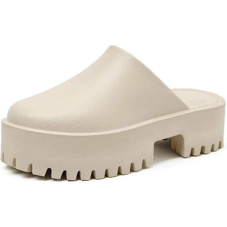 Womens Platform Mules Slip On Sandals Closed Toe Clogs Non-Slip Thick Sole Waterproof Slippers | Walmart (US)