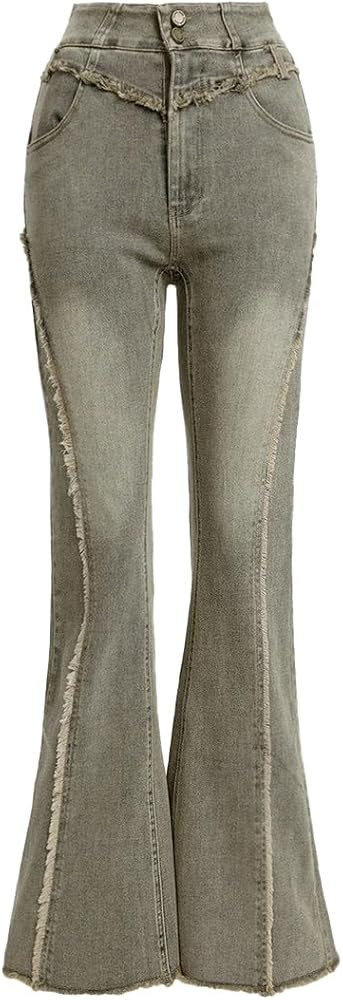 Aelfric Eden Denim Pants Oversized Vintage Track Pants High Waist Straight Trousers | Amazon (US)