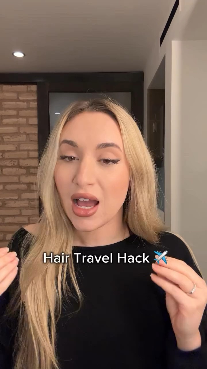 No more traveling with my Dyson - comment : LINK - and I’ll send you my favorite travel 2/1 curling iron and straightener! ✅✈️💁‍♀️ also has the option to add an adapter for international travel!