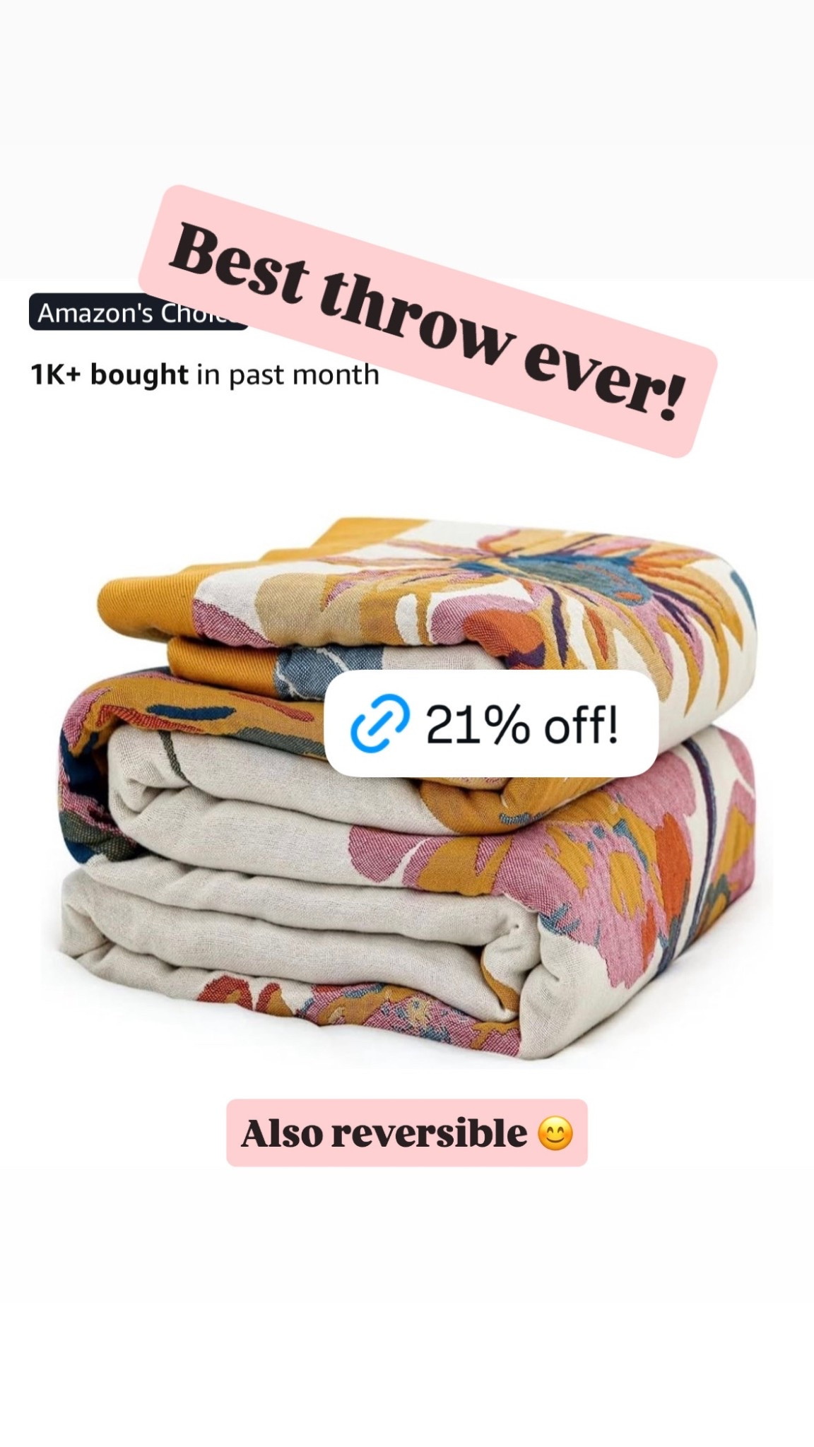 My most favorite throw blanket. Love that it’s also reversible!

#LTKSaleAlert #LTKFindsUnder50 #LTKHome
