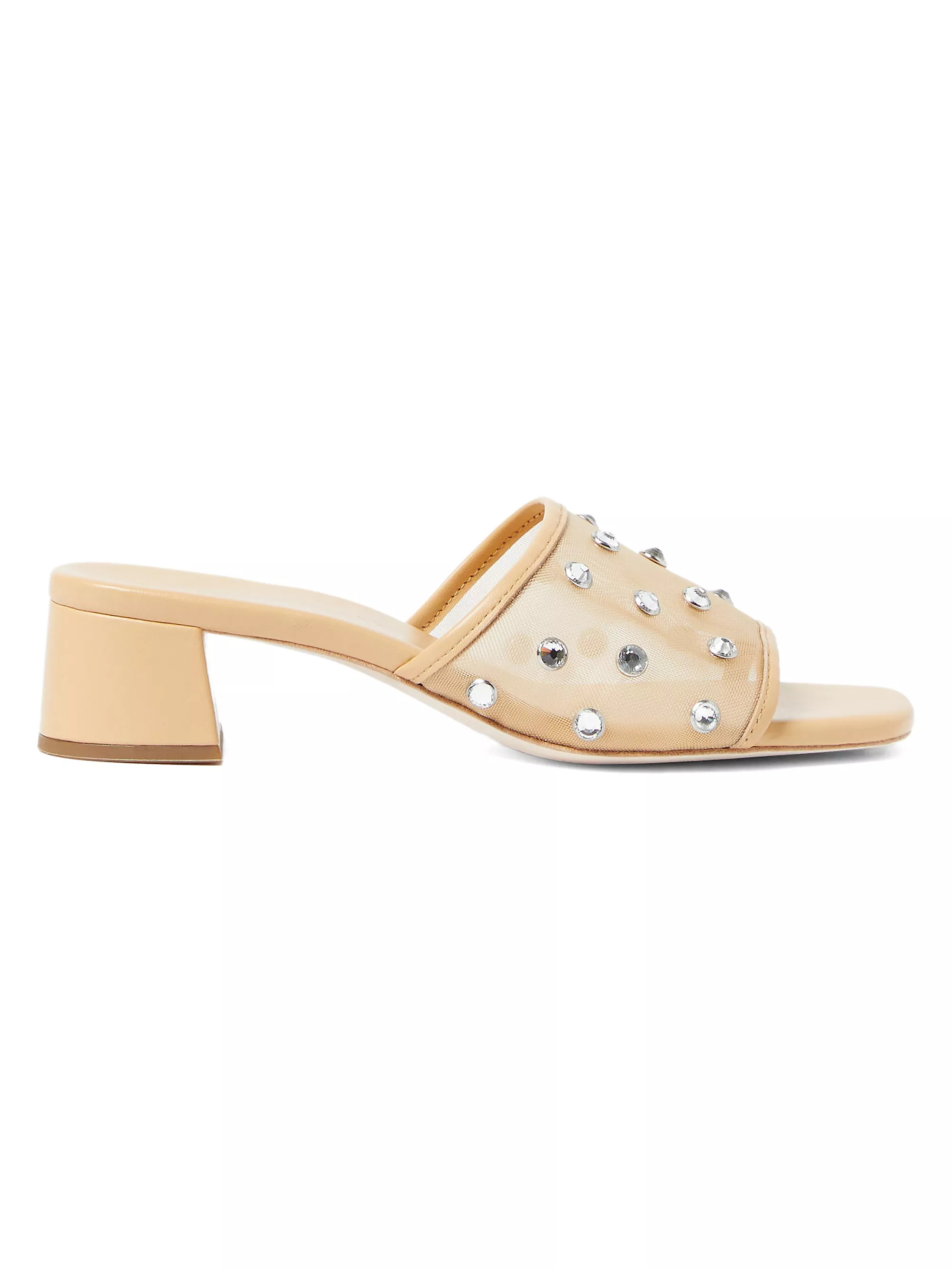 Brooke 40MM Crystal-Embellished Mesh Mules | Saks Fifth Avenue