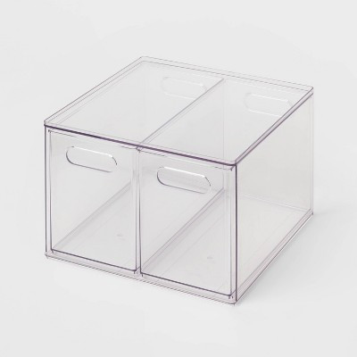 All Purpose 2 Drawer Storage Clear - Brightroom™: Acrylic Utility Bins, PETG, 1352 Volume, 8.8" H, 12.6" D, 12.2" W | Target