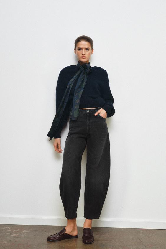 ZW COLLECTION BARREL HIGH-WAIST JEANS | Zara US