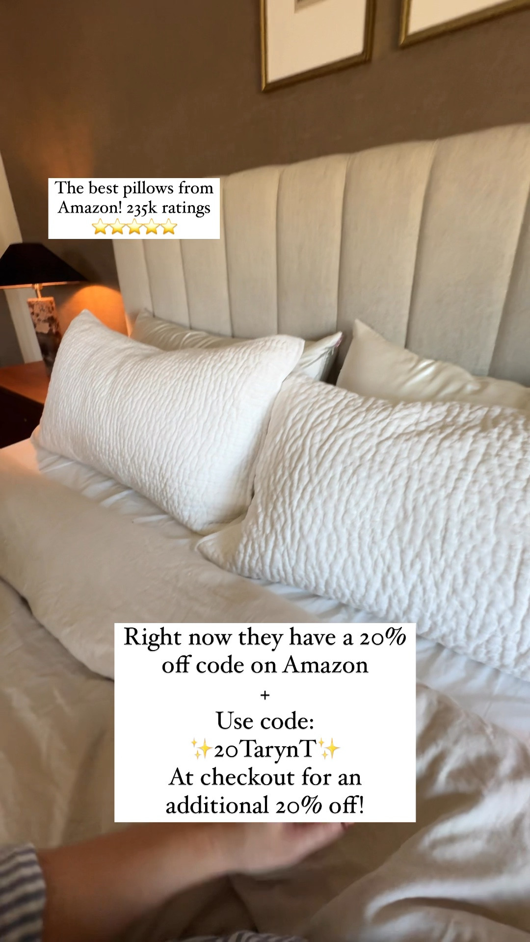 My fave pillows from Amazon! 40% off with my code today! Code: 20TarynT



#LTKHome #LTKSaleAlert #LTKVideo