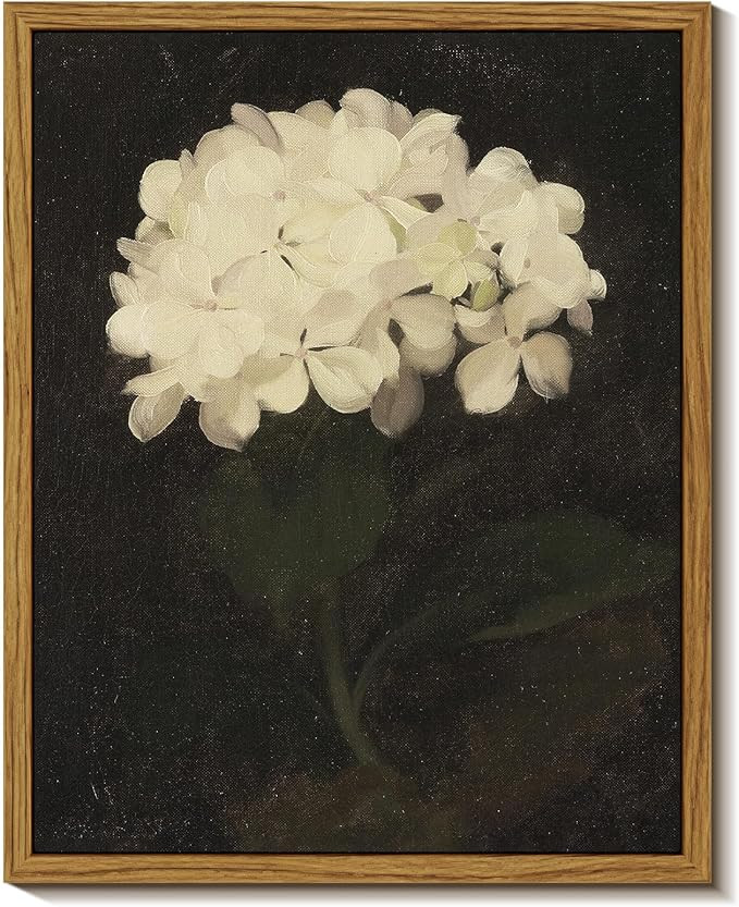 InSimSea Framed Wall Art for Living Room Decoration Canvas Wall Art Room Decor White Hydrangea Oi... | Amazon (US)