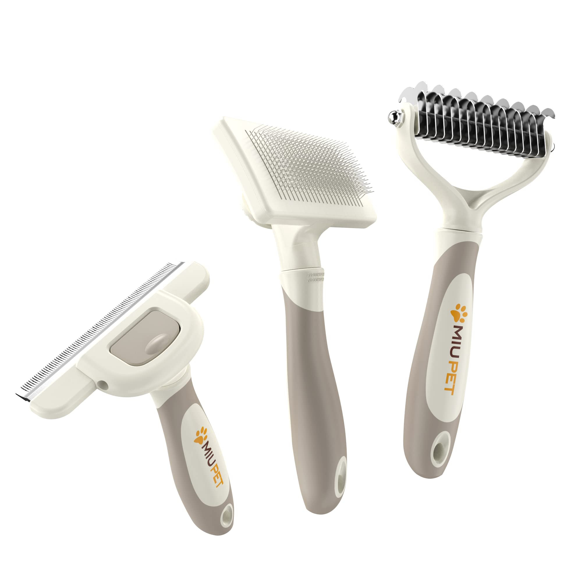 Professional Long-Haired Dog and Cat Grooming Kit - Deshedding and Slicker Brush Set 3 in 1 Gift ... | Amazon (US)