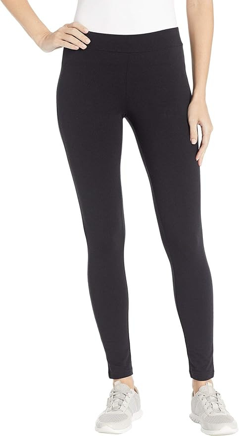 HUE Women's Wide Waistband Blackout Cotton Leggings, Assorted | Amazon (US)