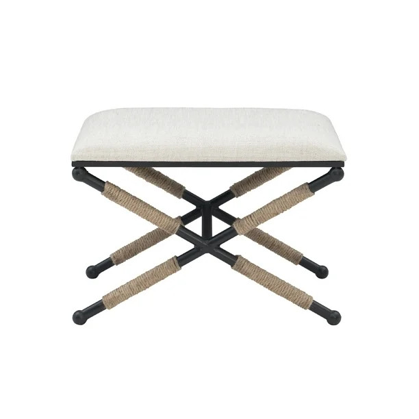 Linon Ashburn Indoor Stool, Off-White - Walmart.com | Walmart (US)