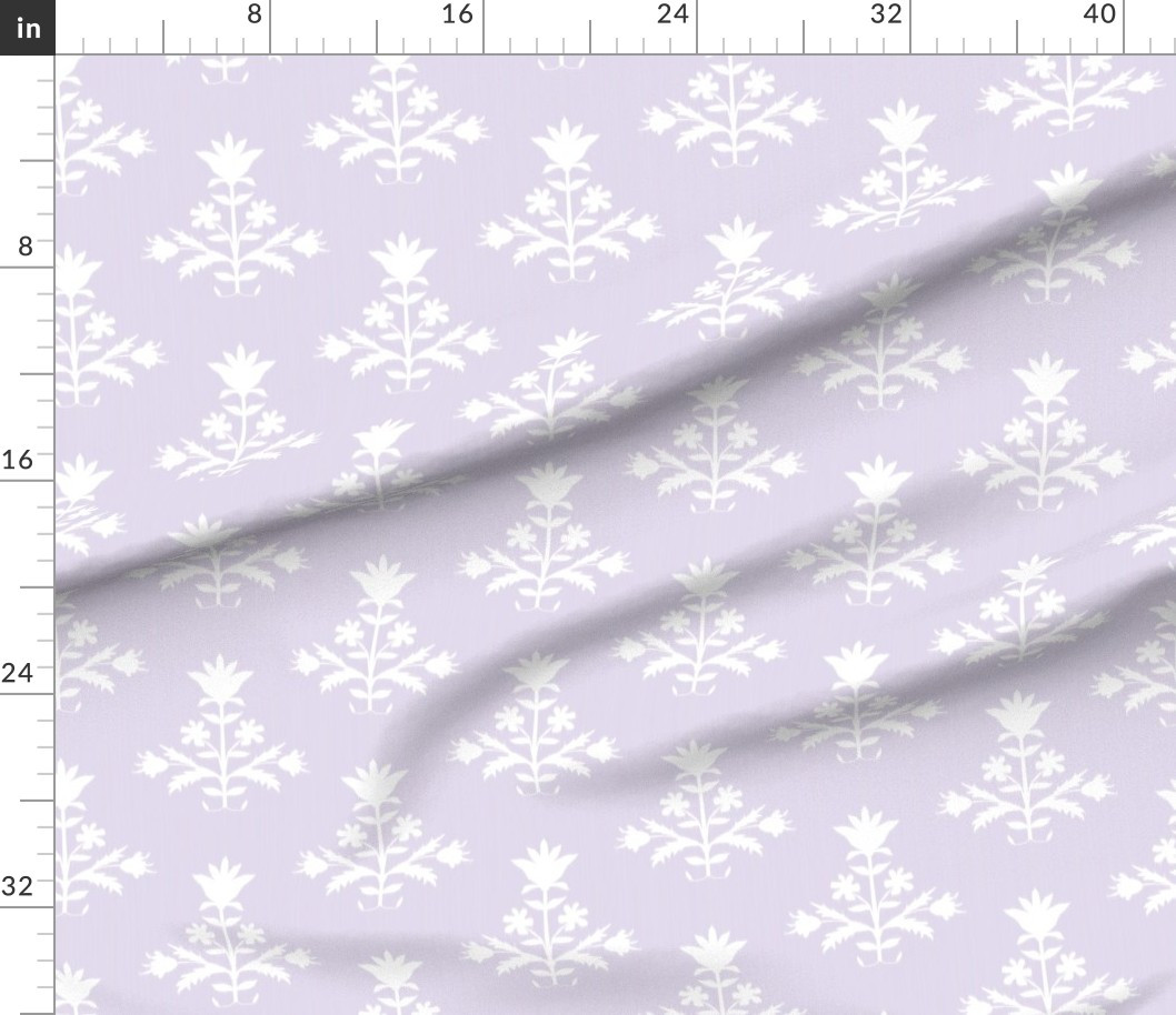 Tulip Print dfd7ea and White Fabric | Spoonflower | Spoonflower